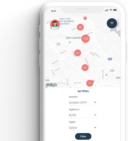 Mobile showing updates about crime